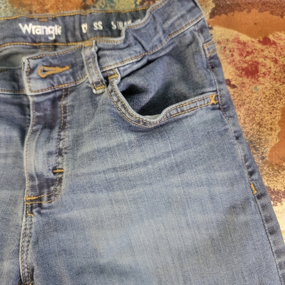 Wrangler Jeans Sz 10 Boys Pants Husky blue Casual Outdoor Straight Leg Denim Kid - Picture 6 of 10